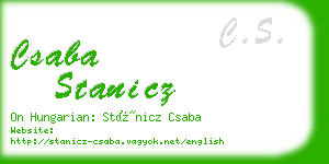 csaba stanicz business card